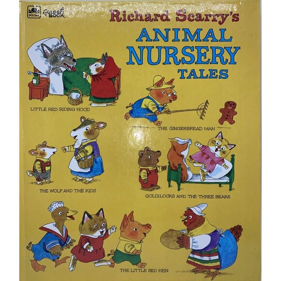 Richard Scarry's Animal Nursery Tales Picture Book Vintage 1975 Golden Book - Picture 1 of 10